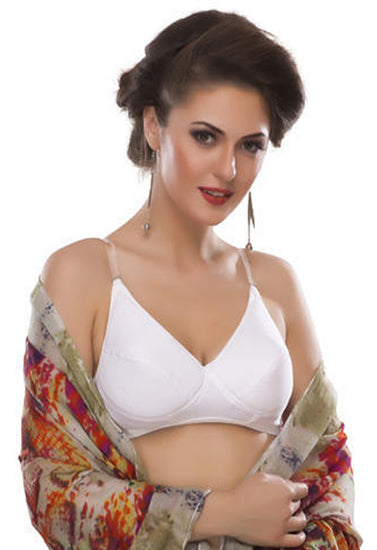 Pure cotton wire free white bra for summers - lacysouls