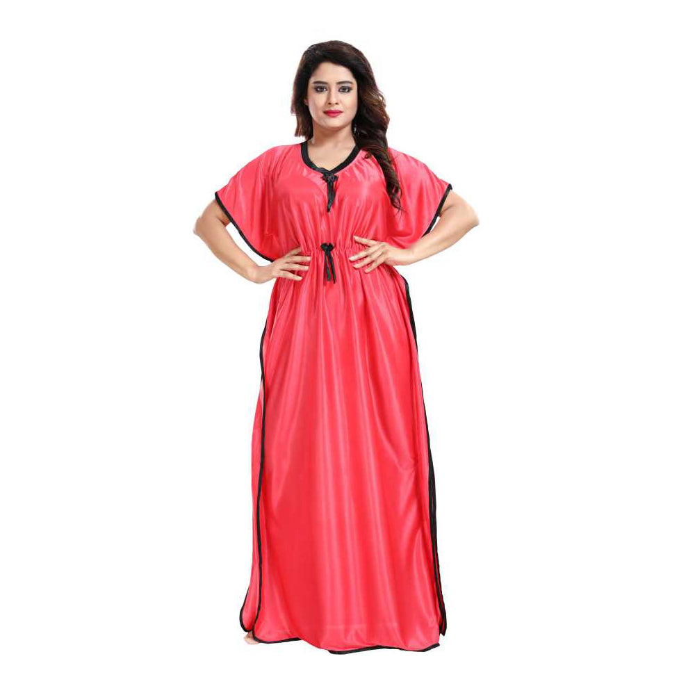 "Cute Comfy" Women's Dark Pink Kaftan Style Nightgown - lacysouls