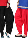 Black And Red Full Cotton Patiala Salwar Bottoms - lacysouls