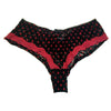 Carla&#39;s Secret Lingerie Red Dotted Black Mesh Full Visible Lacy Hipster Panty - lacysouls