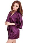 Calida Crepe Purple Robe With Free Thong Panty - lacysouls