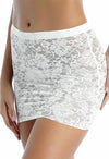 Elegant white 4 way stretch lace micro skirt - lacysouls