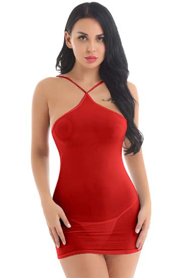 Exotic Red see through bodycon dress lingerie - lacysouls