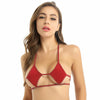 Hot Red Extreme Micro Halter Tie Bra - lacysouls