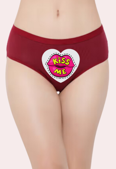 Kiss Me" Printed Panty For Her