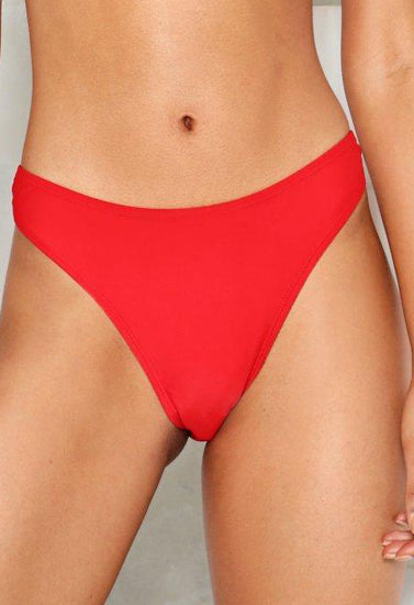 BENETTON Red Hi-Leg Bikini Bottom - lacysouls