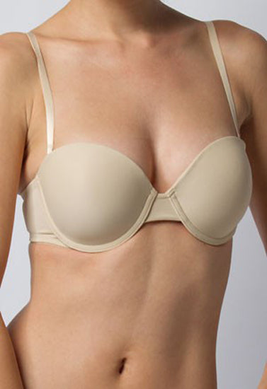 COMFY Smooth Seamless Strapless Beige Convertible Padded Bra