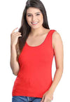 Solid Red Cotton Spandex Sleevless Tank Top - lacysouls