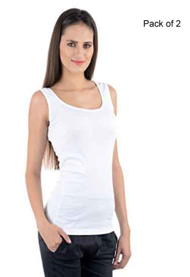 Solid White Combo Pack Of 2 Camisole Tank Top - lacysouls