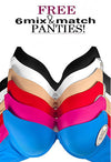Wholesale Lot Of 6 Colorful Pushup Bras With Mix &amp;amp; Match Panties - lacysouls