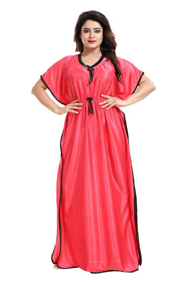 "Cute Comfy" Women's Dark Pink Kaftan Style Nightgown - lacysouls
