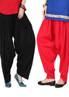 Black And Red Full Cotton Patiala Salwar Bottoms - lacysouls