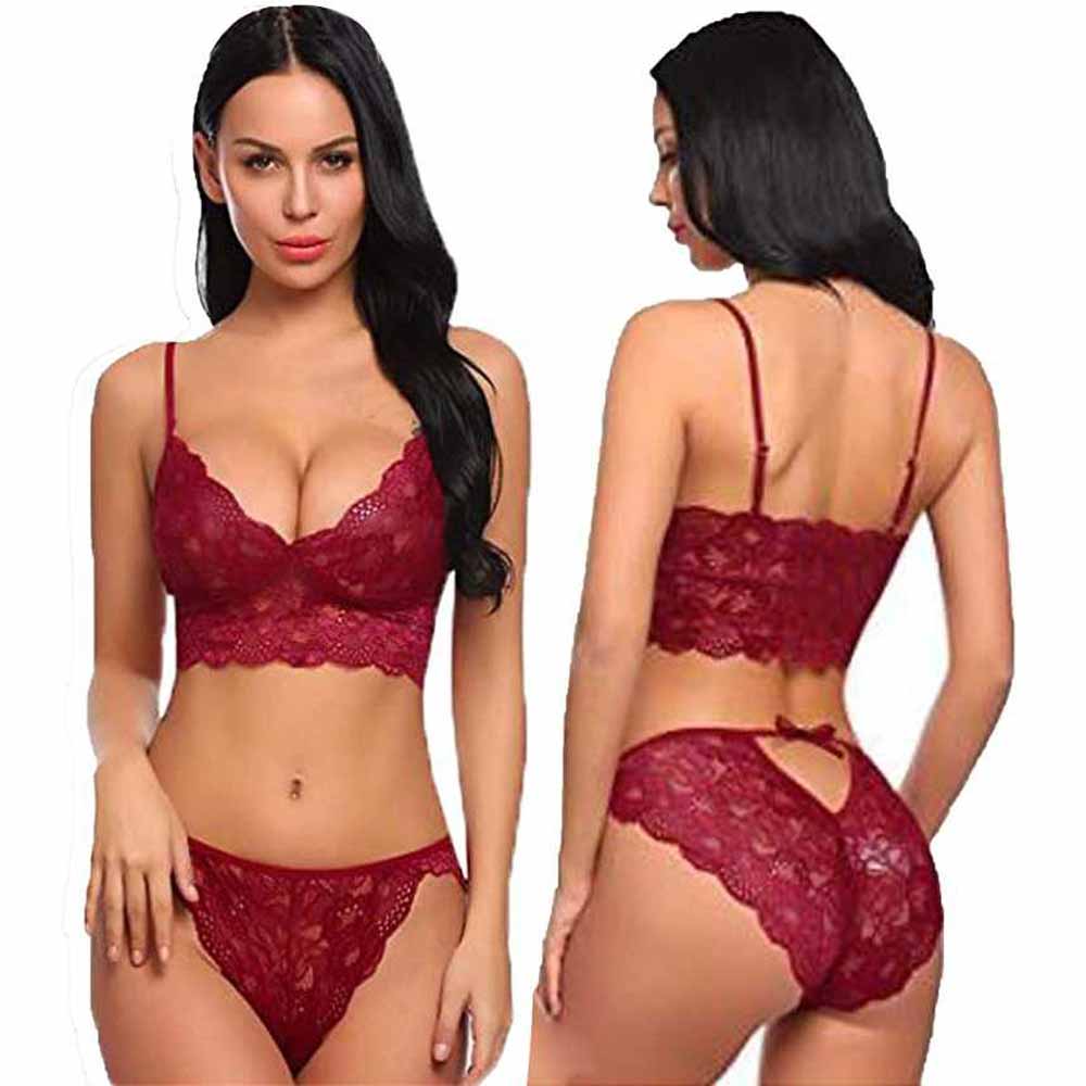 ♥Full Lacy Red Sexy Bra Set For Women's - lacysouls