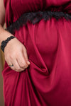 Long Plus size nightgown Burgundy color - lacysouls