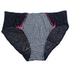 ♥Kayser Women Black Front Black &amp;amp; White Checkered See Through Back Hipster Panty - lacysouls