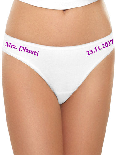 Mrs. New Name Hot Purple Print Cotton Bikini Panty - lacysouls